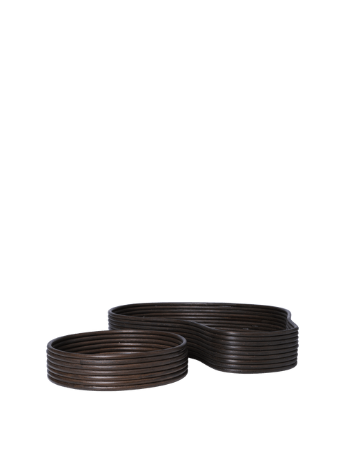 ferm LIVING Isola Trays – Set of 2 – Dark Stained