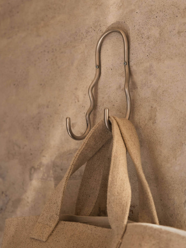 ferm LIVING Curvature Double Hook – Stainless Steel