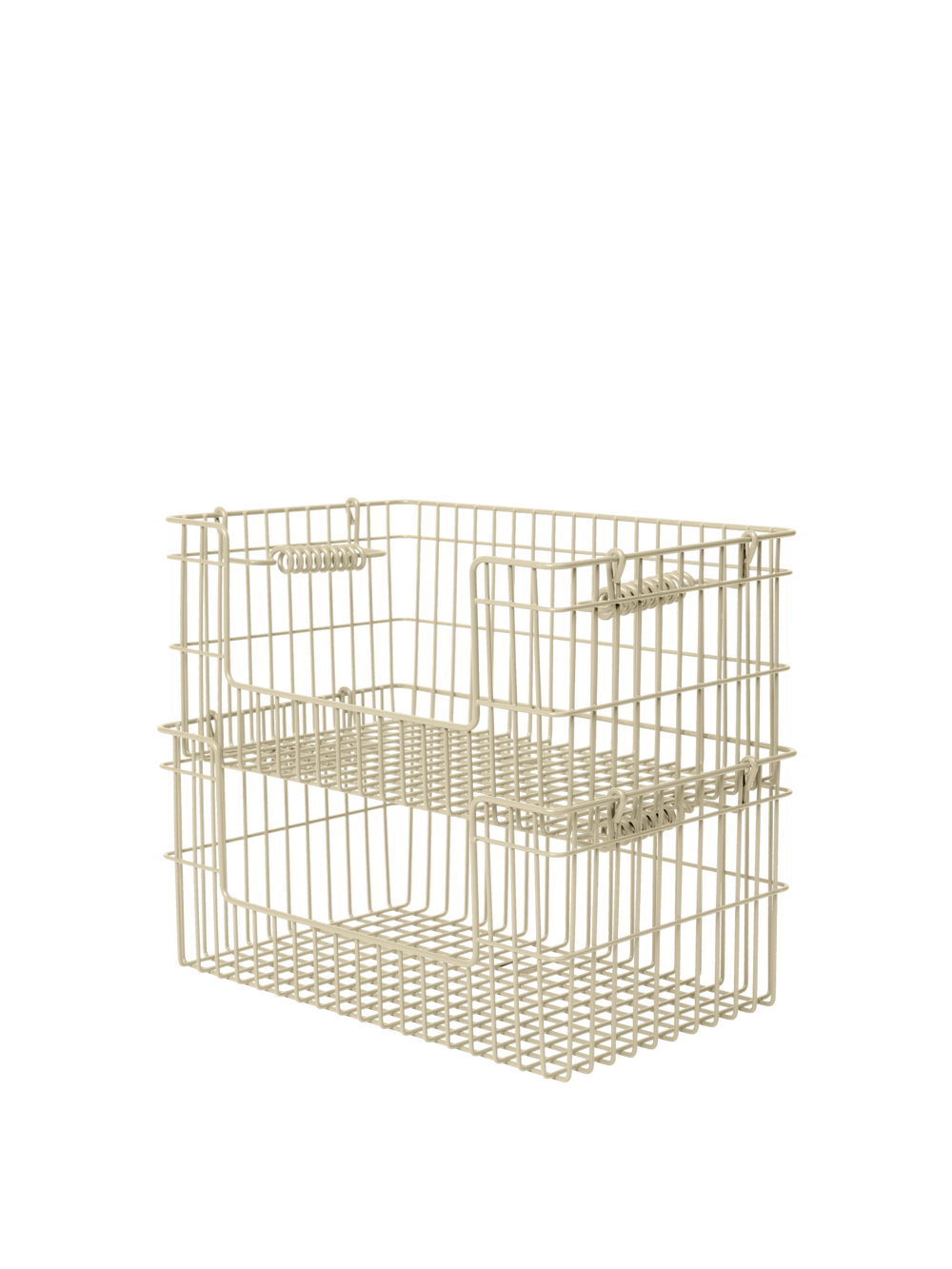 ferm LIVING Cala Open Stackable Basket H13 cm – Set of 2 – Cashmere