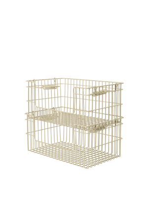 ferm LIVING Cala Open Stackable Basket H13 cm – Set of 2 – Cashmere
