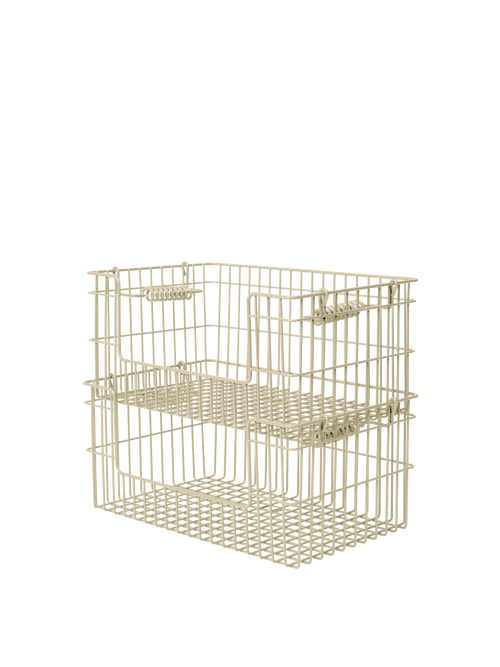 ferm LIVING Cala Open Stackable Basket H13 cm – Set of 2 – Cashmere
