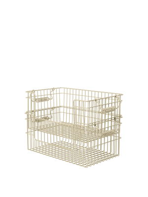 ferm LIVING Cala Open Stackable Basket H13 cm – Set of 2 – Cashmere