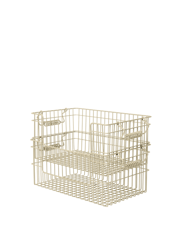 ferm LIVING Cala Open Stackable Basket H13 cm – Set of 2 – Cashmere