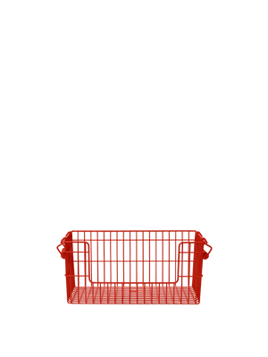 ferm LIVING Cala Open Stackable Basket H13 cm – Set of 2 – Poppy Red