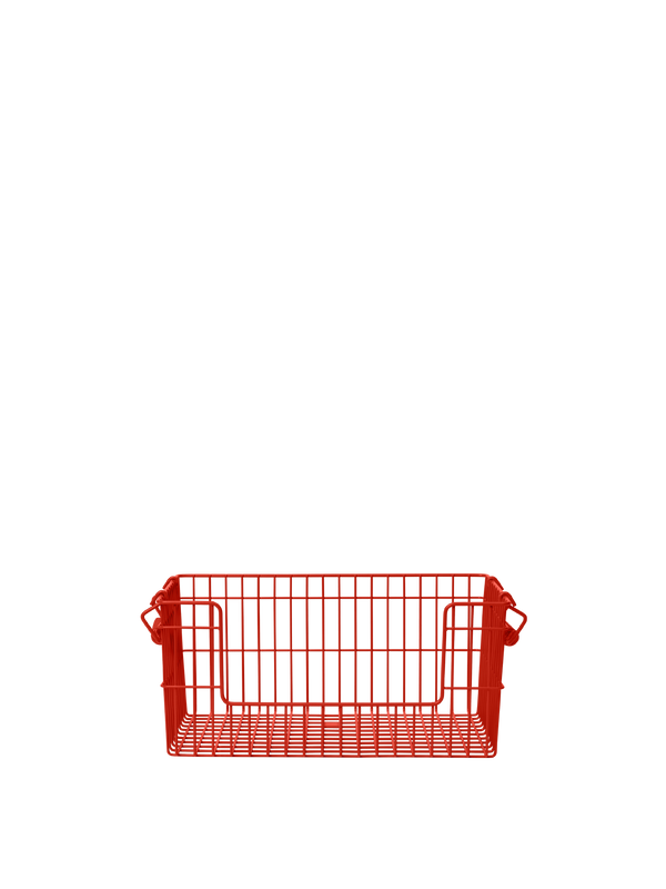 ferm LIVING Cala Open Stackable Basket H13 cm – Set of 2 – Poppy Red