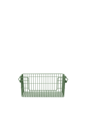 ferm LIVING Cala Open Stackable Basket H13 cm – Set of 2 – Verdant Green