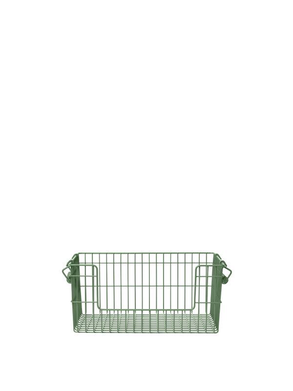 ferm LIVING Cala Open Stackable Basket H13 cm – Set of 2 – Verdant Green