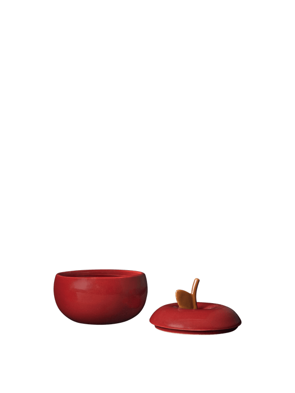 ferm LIVING Apple Ceramic Container Ø9.5 – Deep Red