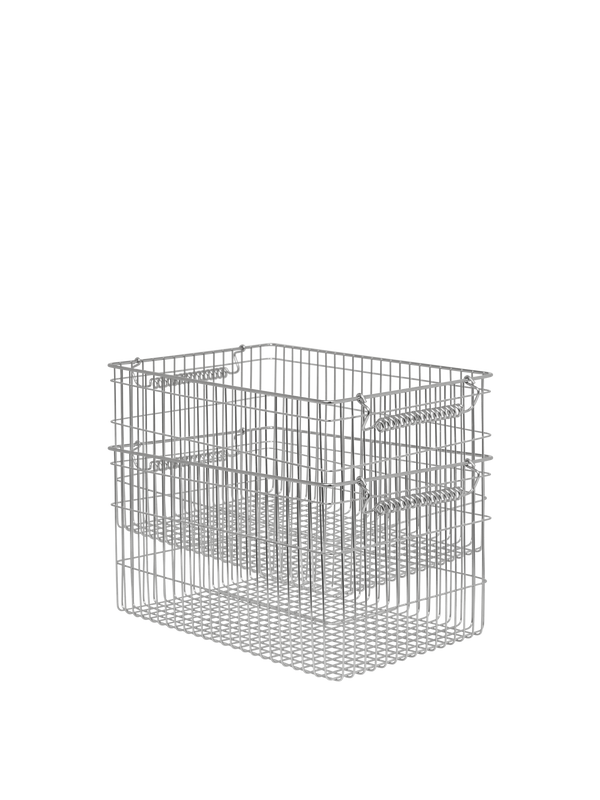 ferm LIVING Cala Stackable Baskets – Set of 2 – Stainless Steel