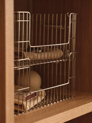 ferm LIVING Cala Open Stackable Basket H13 cm – Set of 2 – Stainless Steel