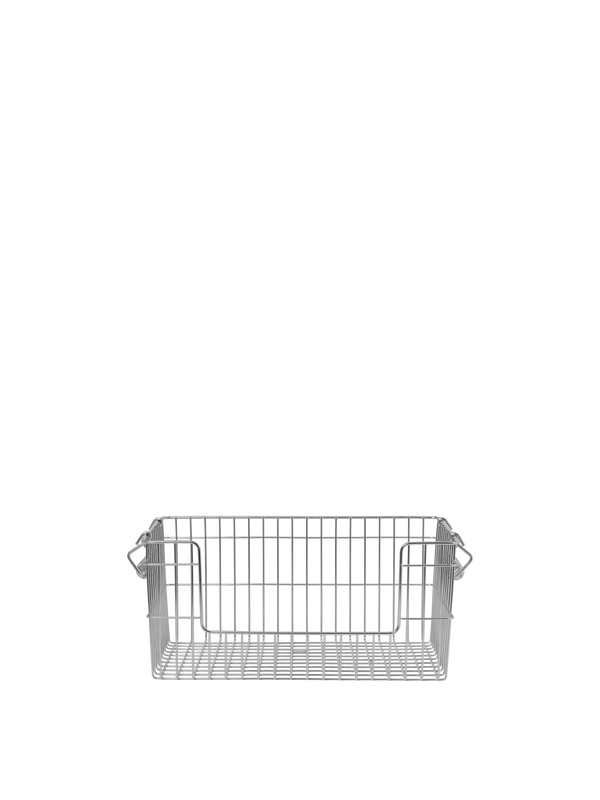 ferm LIVING Cala Open Stackable Basket H13 cm – Set of 2 – Stainless Steel