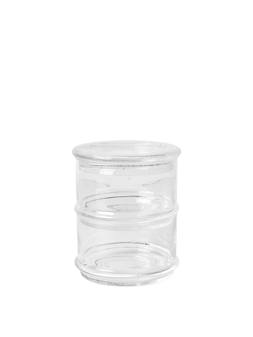 ferm LIVING Boya Stackable Containers Ø10.5 – Set of 2 – Clear with Bubbles