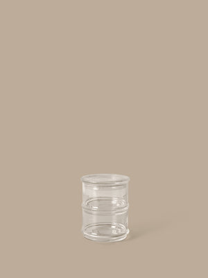ferm LIVING Boya Stackable Containers Ø10.5 – Set of 2 – Clear with Bubbles