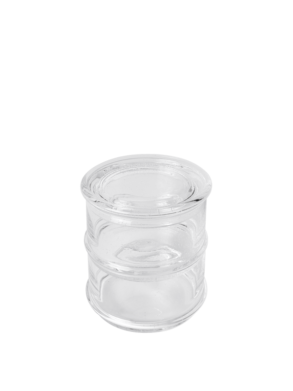 ferm LIVING Boya Stackable Containers Ø10.5 – Set of 2 – Clear with Bubbles