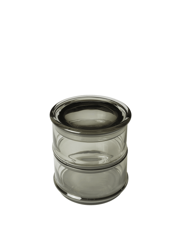 ferm LIVING Boya Stackable Containers Ø10.5 – Set of 2 – Smoked Grey