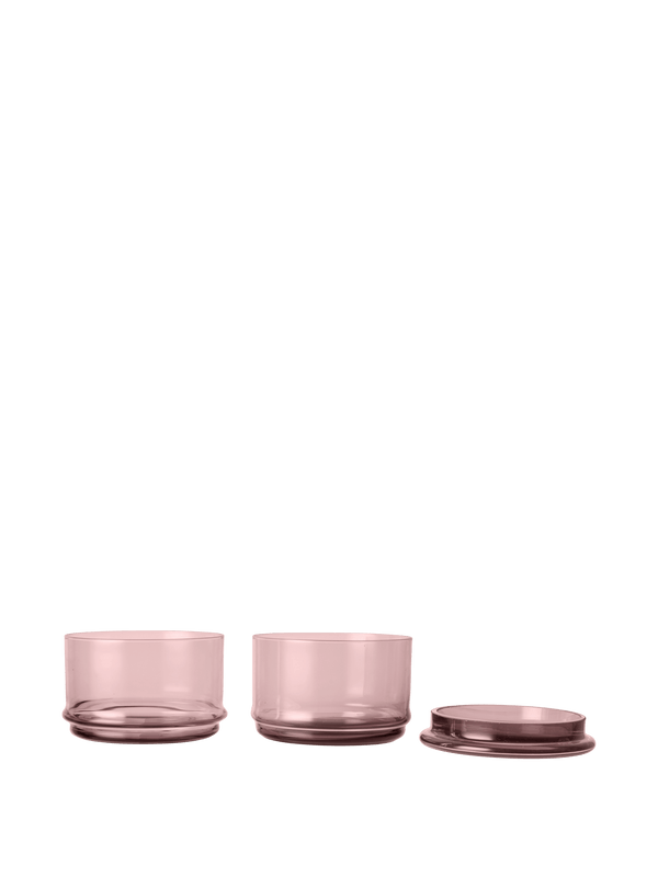 ferm LIVING Boya Stackable Containers Ø10.5 – Set of 2 – Mauve