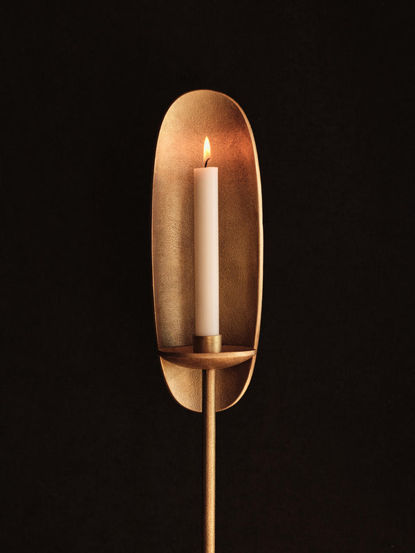 ferm LIVING Agapé Floor Candle Holder – Brass Finish