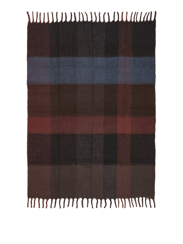 ferm LIVING Blur Mohair Blanket – Dark Chocolate / Oxide Red