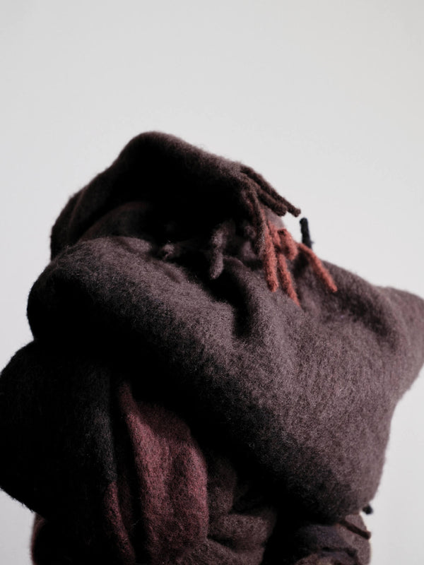 ferm LIVING Blur Mohair Blanket – Dark Chocolate / Oxide Red