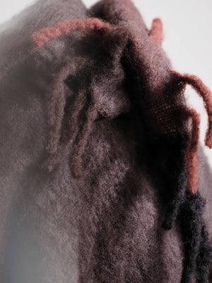 ferm LIVING Blur Mohair Blanket – Dark Chocolate / Oxide Red