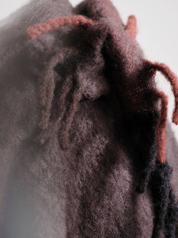 ferm LIVING Blur Mohair Blanket – Dark Chocolate / Oxide Red