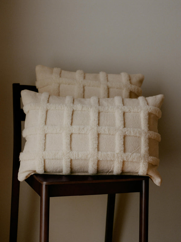 ferm LIVING Norte Grid Cushion Rectangular – Off-white