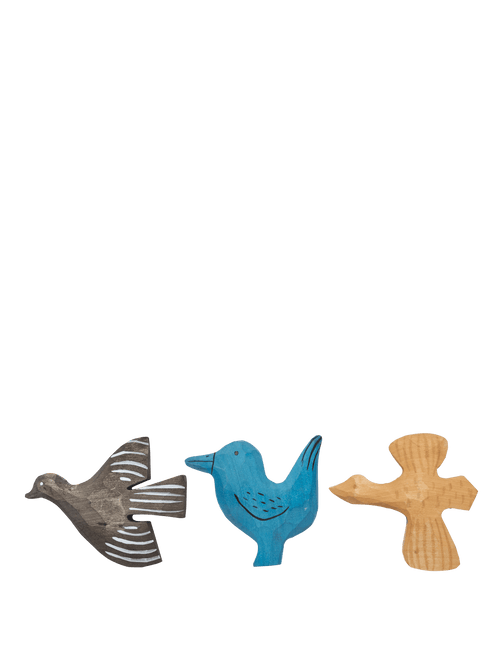 ferm LIVING Bird Hand-carved Magnets – Set of 3