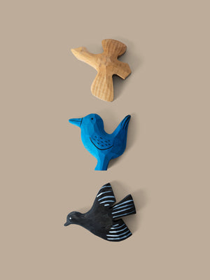 ferm LIVING Bird Hand-carved Magnets – Set of 3