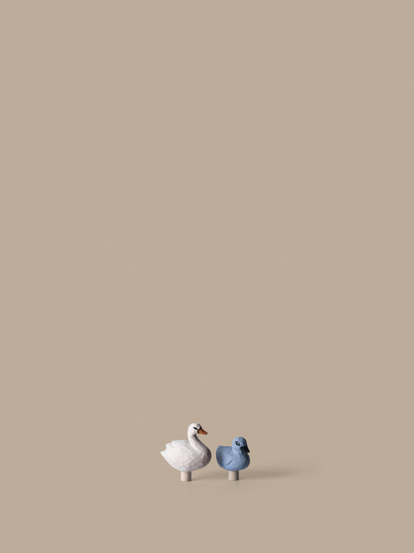 ferm LIVING Loopi Figurines Swan and Duckling – Set of 2 – Multi