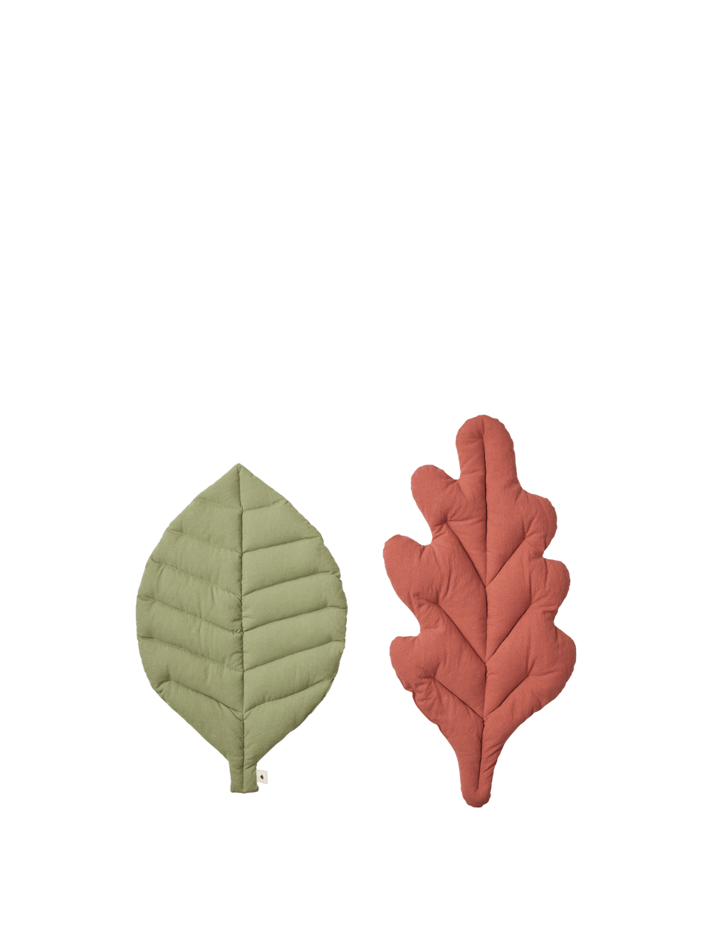 ferm LIVING Leaf Cushions – Set of 2 – Tea Green / Baked Clay