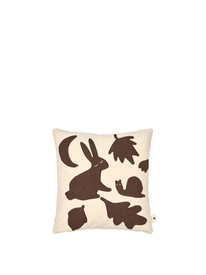 ferm LIVING Lunden Cushion – Off-white / Dark Chocolate