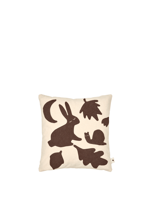ferm LIVING Lunden Cushion – Off-white / Dark Chocolate