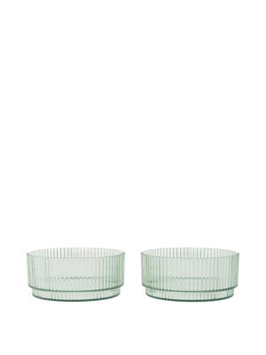 ferm LIVING Ripple Kids Bowls – Set of 2 – Tea Green