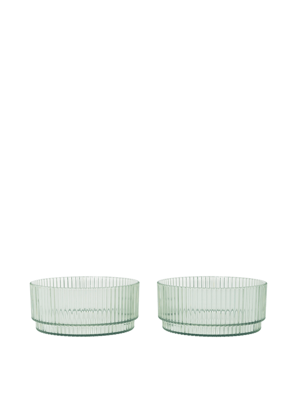 ferm LIVING Ripple Kids Bowls – Set of 2 – Tea Green