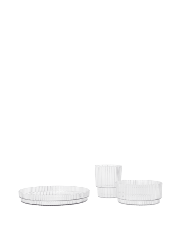 ferm LIVING Ripple Kids Dinner Set – Clear