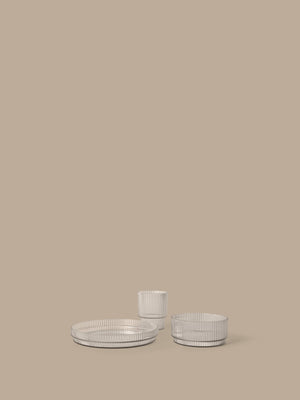 ferm LIVING Ripple Kids Dinner Set – Clear