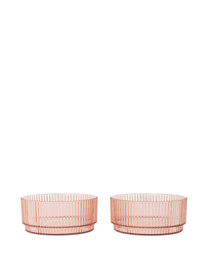 ferm LIVING Ripple Kids Bowls – Set of 2 – Blush
