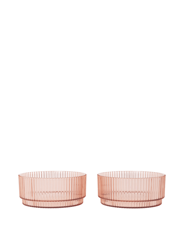 ferm LIVING Ripple Kids Bowls – Set of 2 – Blush