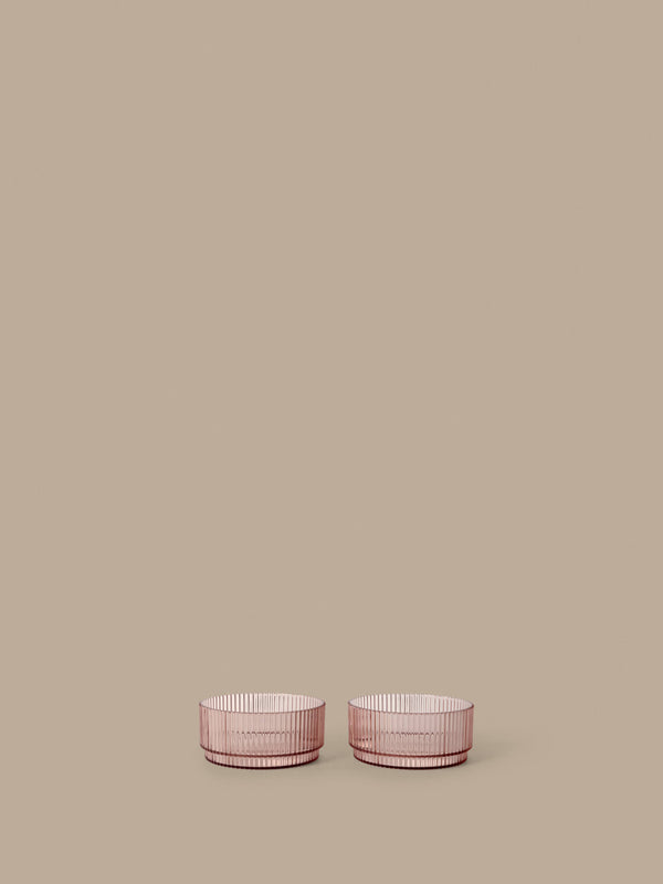 ferm LIVING Ripple Kids Bowls – Set of 2 – Blush