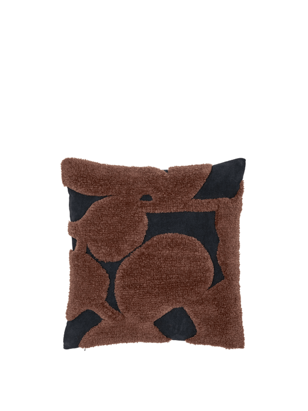 ferm LIVING Cilla Tufted Cushion – Black / Dark Chocolate