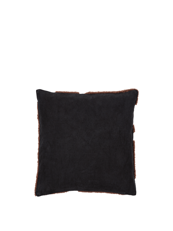ferm LIVING Cilla Tufted Cushion – Black / Dark Chocolate