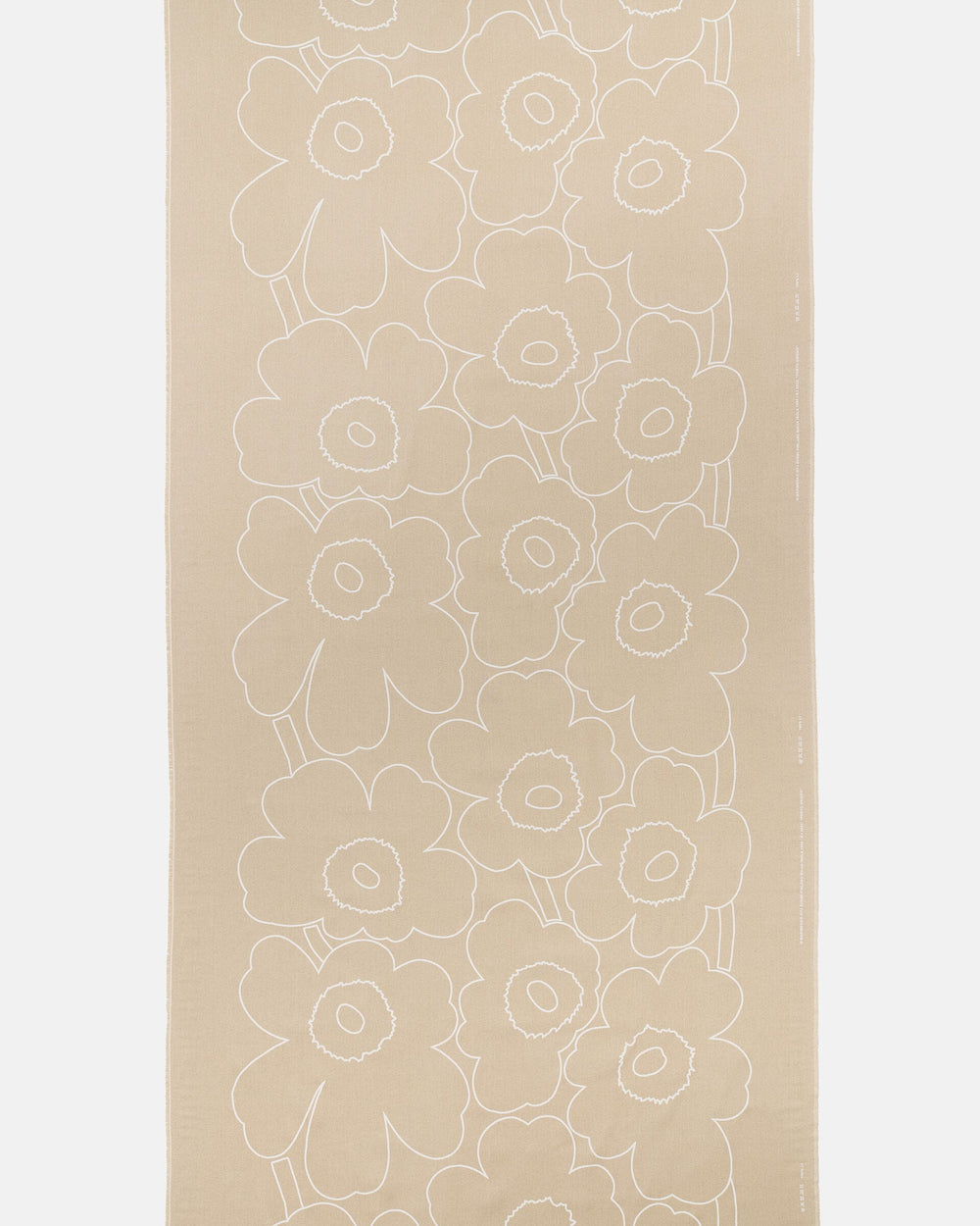 Marimekko Piirto Unikko Linen Fabric – Unbleached / White