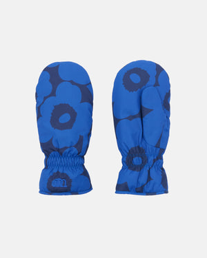 Marimekko Reuhata Unikko Mittens Blue / Dark Blue