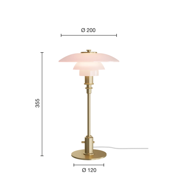 PH 2/1 Pale Rose Brass Table Lamp