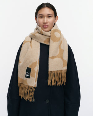 Marimekko Identtinen Unikko Scarf Brown / Off-White