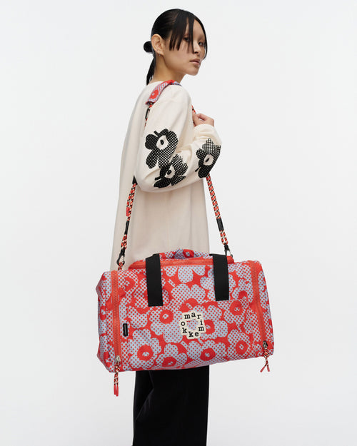 Marimekko Tsufe Unikko Kioski Bag Red / Light Blue