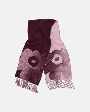 Marimekko Onnekas Unikko Kioski Scarf Light Pink / Dark Wine Red