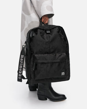 Marimekko Zip Top Backpack Unikko Black / Black