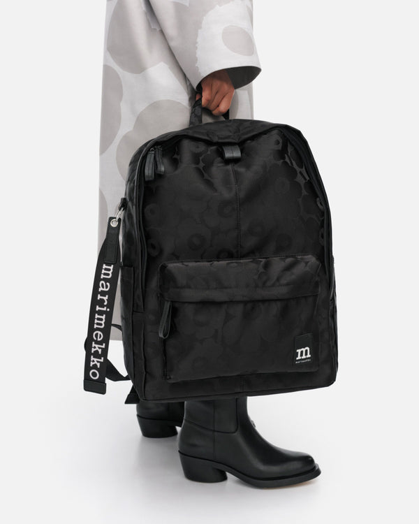 Marimekko Zip Top Backpack Unikko Black / Black