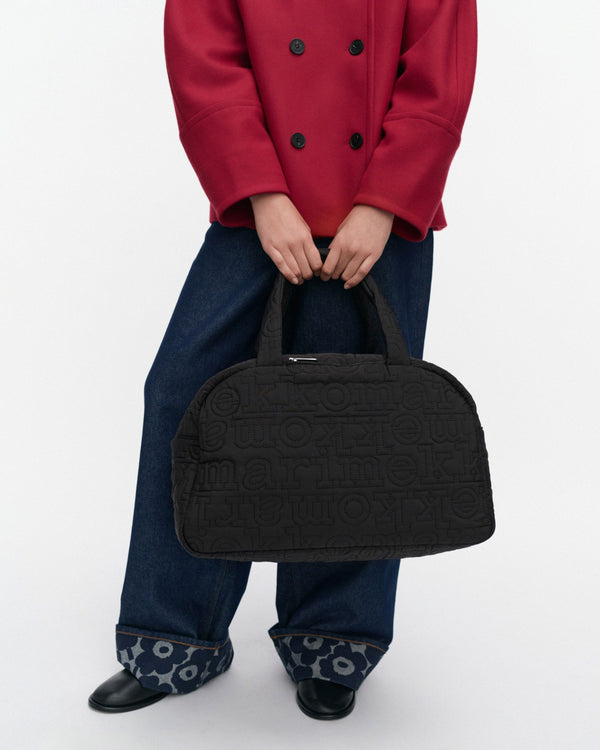 Marimekko Joy Duffel Logo Shoulder Bag Black